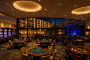 internal image of gaming lounge at casino